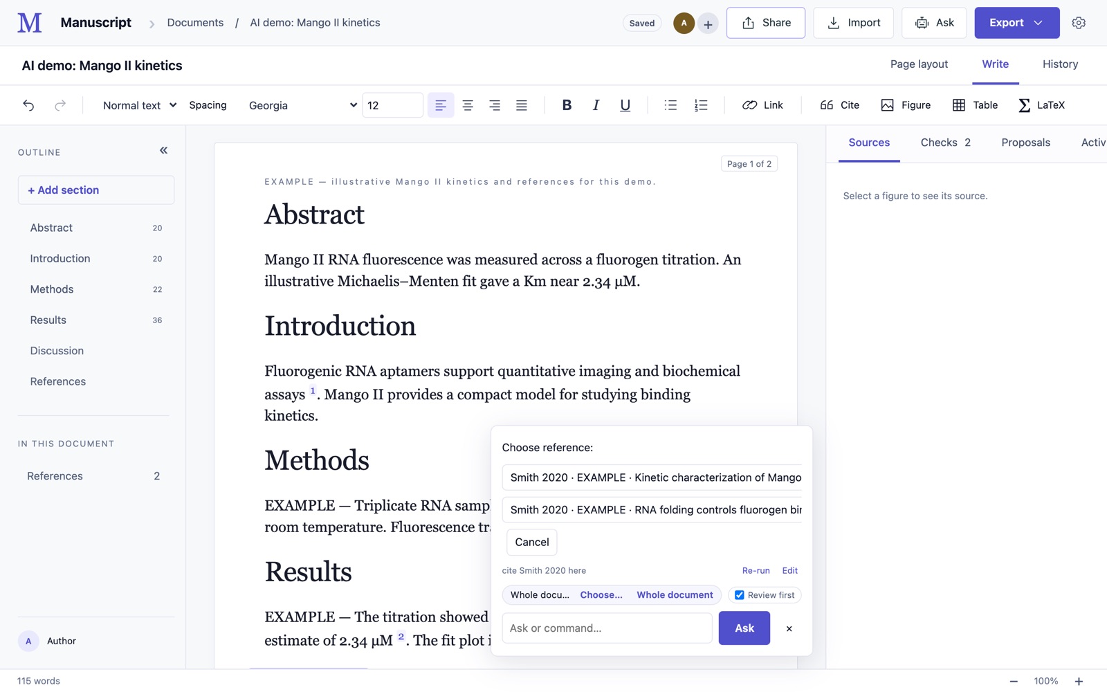 Ask offering two matching references to choose from